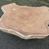 Suar boomstam schijf salontafel doorsnede 150 cm - Afbeelding 5